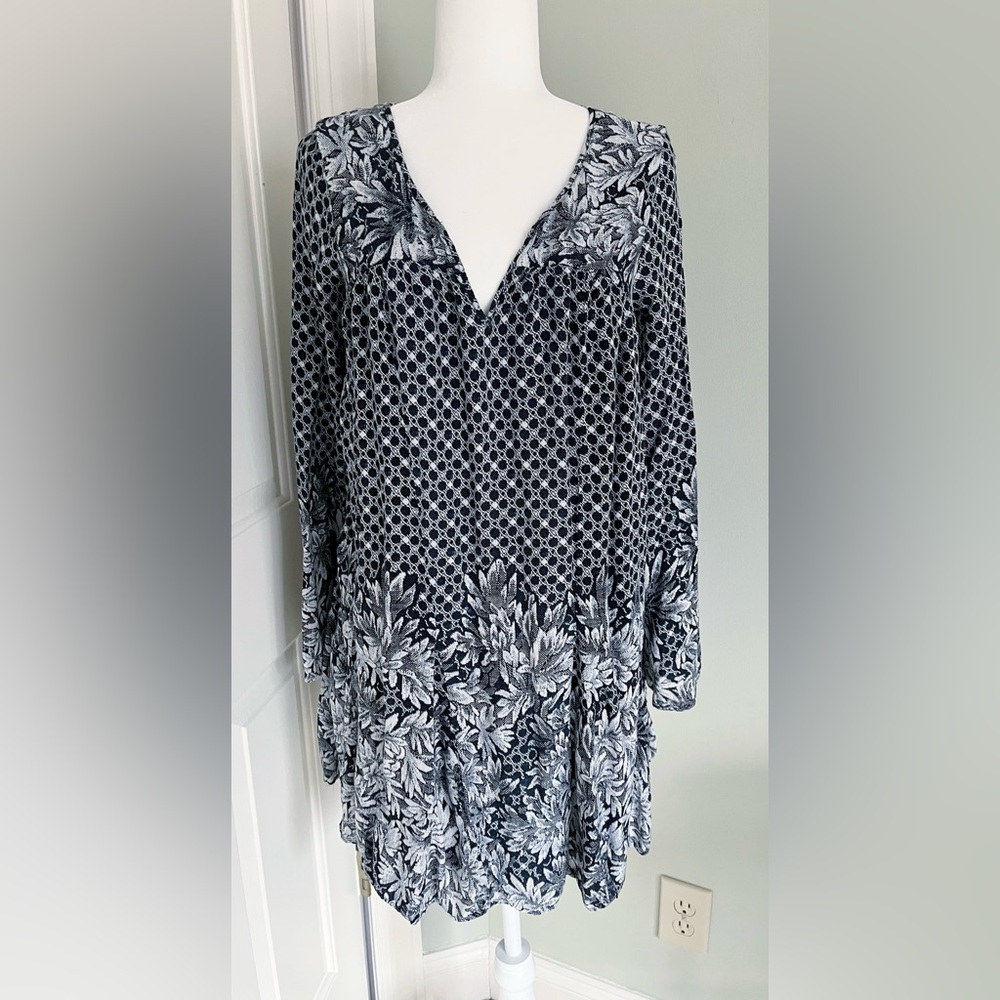 Free People dark navy blue swing dress sz M